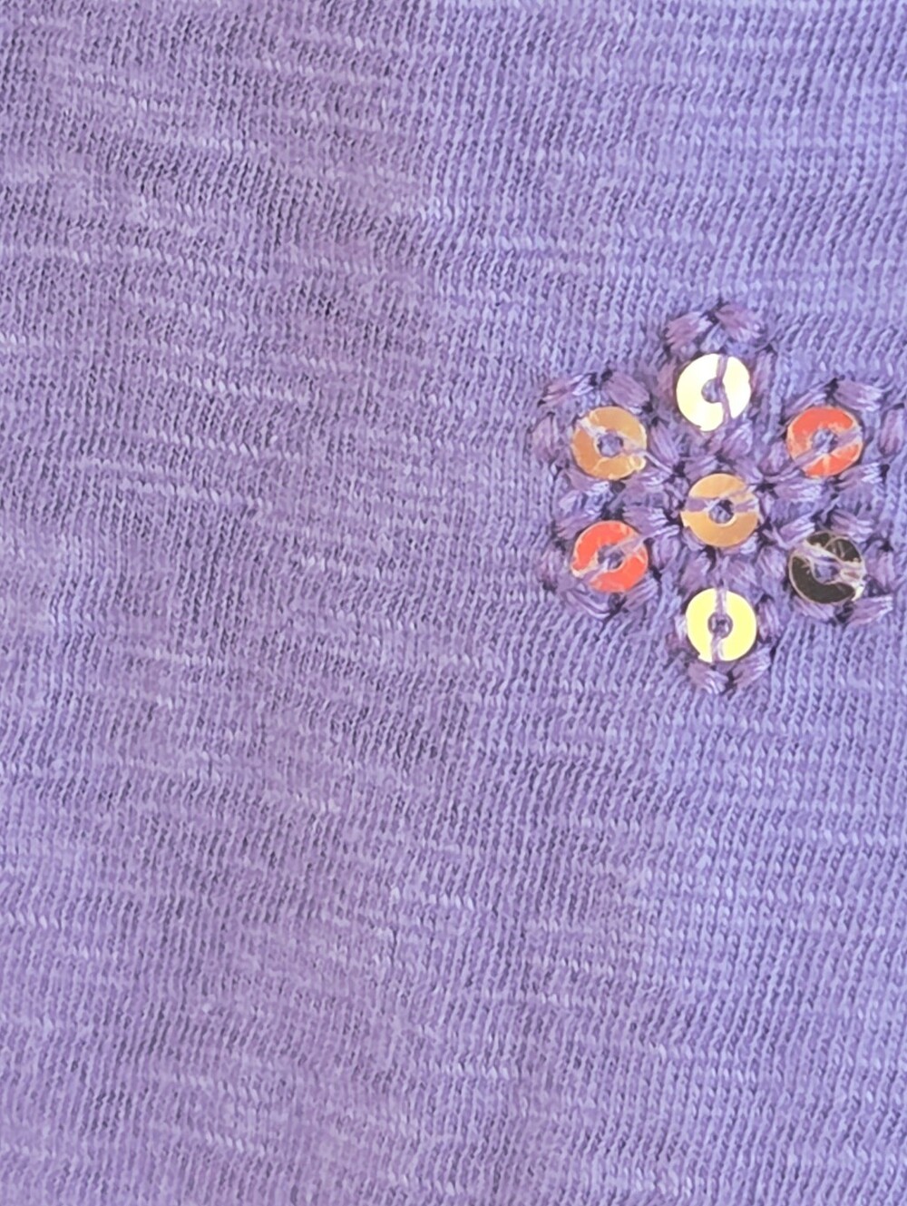 Soft Surroundings Sequin Tunic Top 1X Purple Split V-Neck - Picture 9 of 12